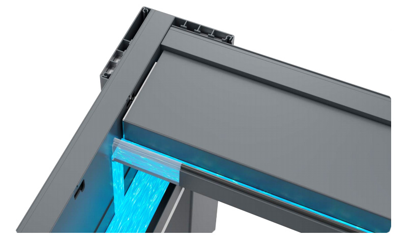 Double blade with flume