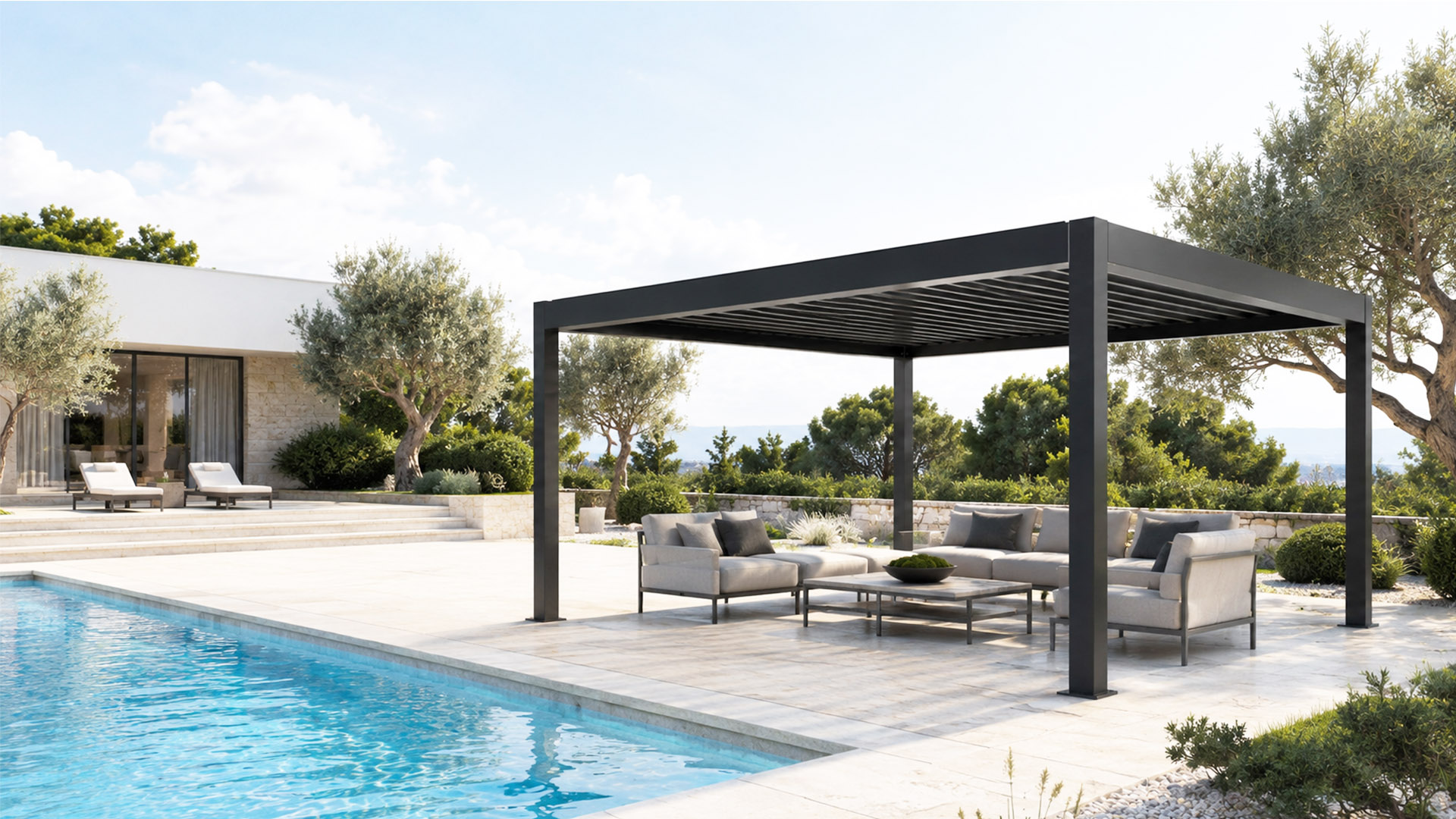 175 Series Aluminium Louvered Pergola, Electric