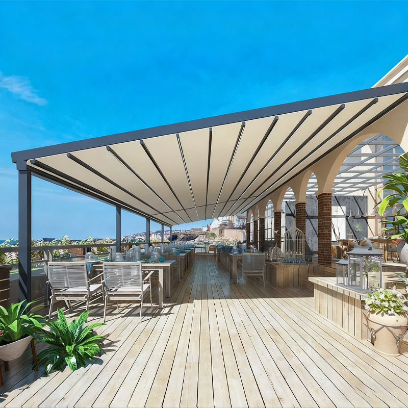 Commercial Retractable Canopy Pergola Bioclimatic Price Folding Electric Aluminum Pergola Set