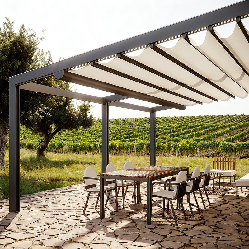 Wholesale Terrace Shade Canopy Opening Roof Canvas Patio Cover Retractable Motorized Awning Shade Ou