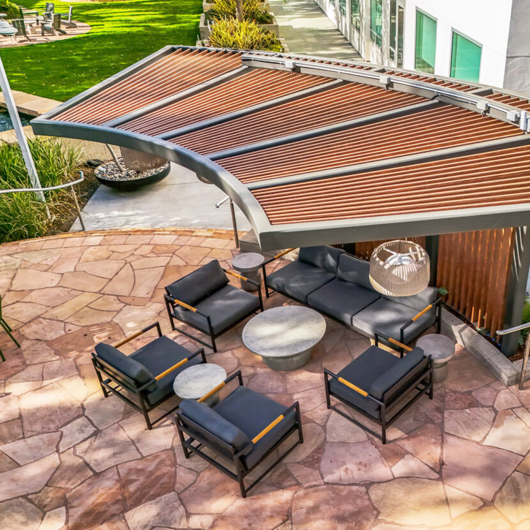 Westside Media Center Modern Pergola Design